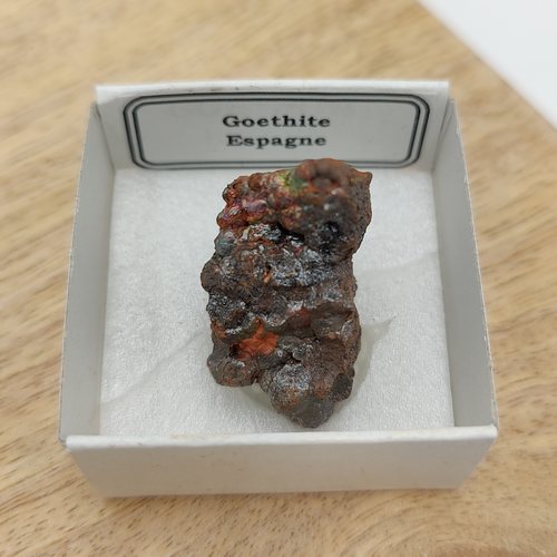 Goethite d'Espagne - Minéraux dans une boîte de collection