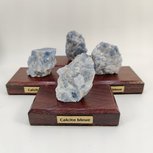Calcite bleue du Brésil - Minéraux sur support