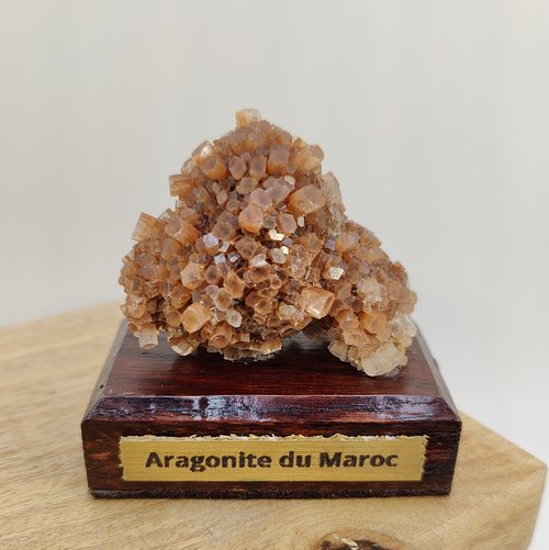 Aragonite du Maroc de masse coralloïde - Minéraux sur support