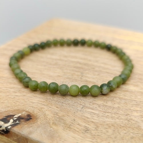 Jade vert de Thaïlande - Bracelet de perles rondes