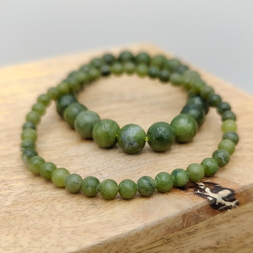 Jade vert de Thaïlande - Bracelet de perles rondes