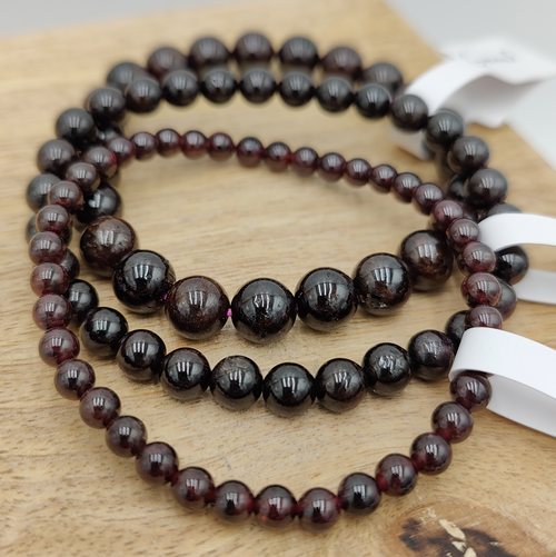 Grenat rouge - bracelet de perles rondes