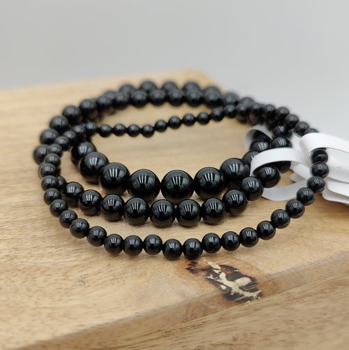 Onyx noir - Bracelet de perles rondes