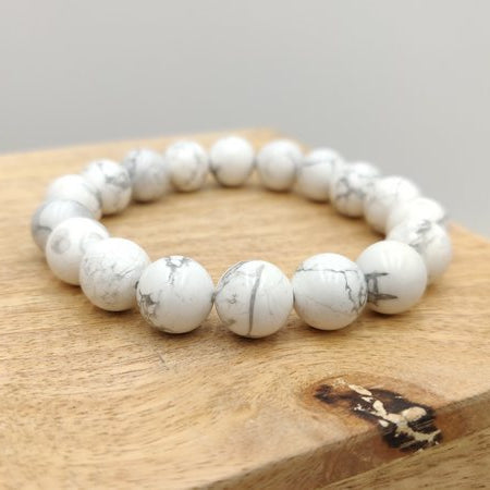 Howlite - bracelet de perles rondes