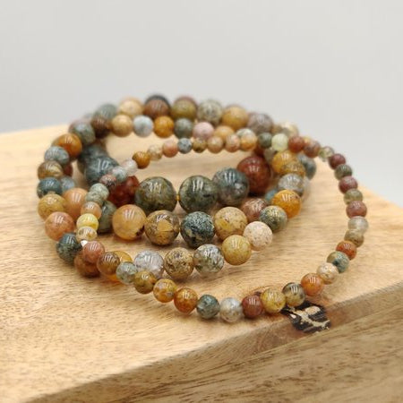 Jaspe océan - Bracelet de perles rondes