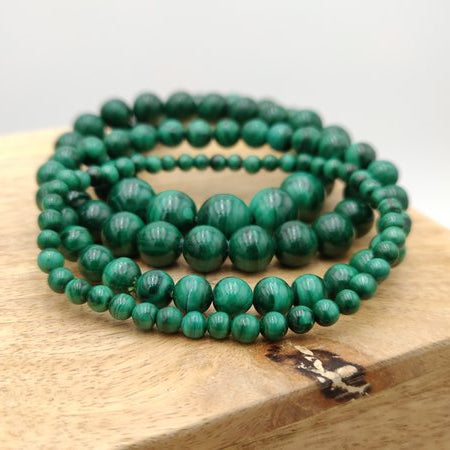 Malachite - Bracelet de perles rondes