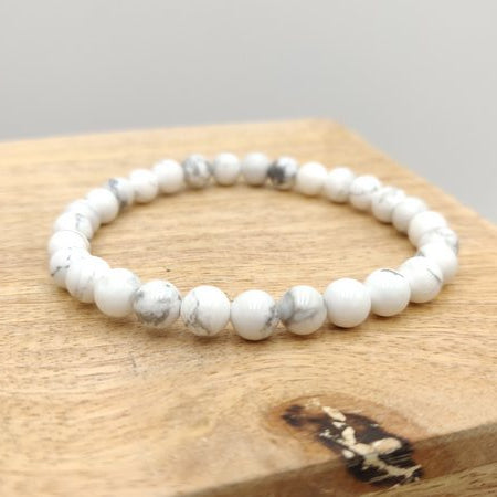 Howlite - bracelet de perles rondes