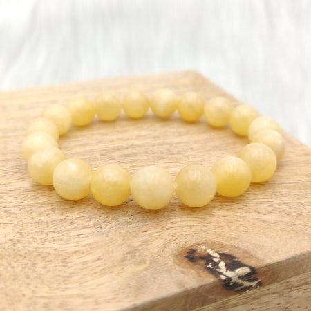 Calcite jaune - Bracelet de perles rondes