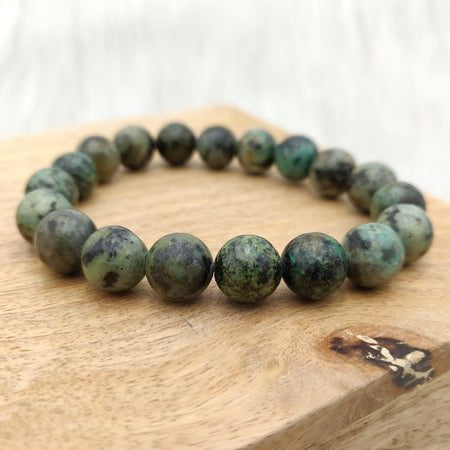 Turquoise africaine - Bracelet de perles rondes