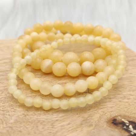 Calcite orange - Bracelet de perles rondes