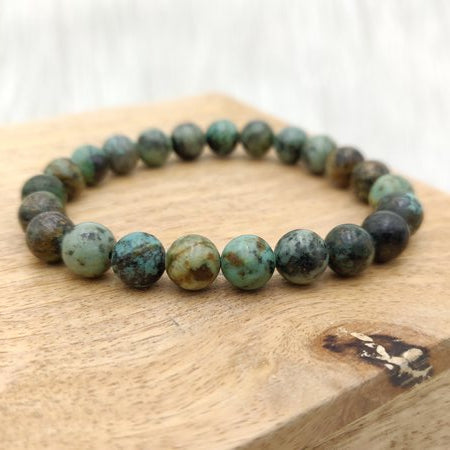 Turquoise africaine - Bracelet de perles rondes