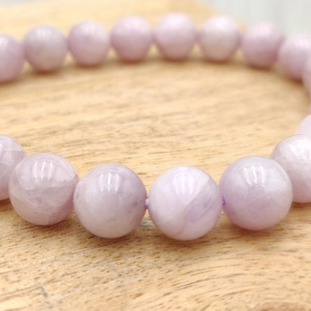 Kunzite rose clair - Bracelet de perles rondes
