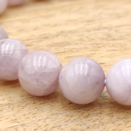 Kunzite rose clair - Bracelet de perles rondes