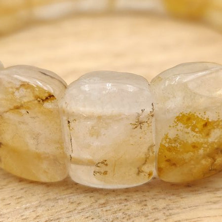 Quartz hématoïde jaune - Bracelet de pierres rectangulaires