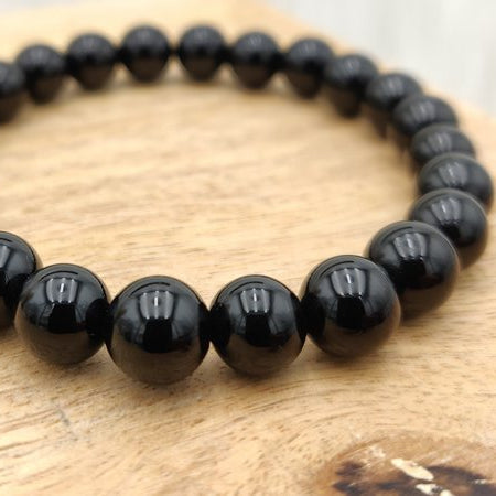 Onyx noir - Bracelet de perles rondes