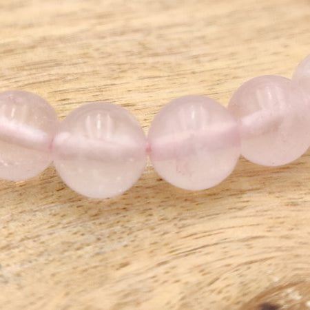 Quartz rose - Bracelet de perles rondes