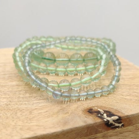 Fluorine verte - Bracelet de perles rondes