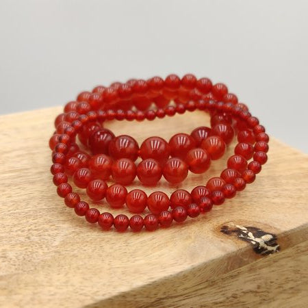 Cornaline - Bracelet de perles rondes