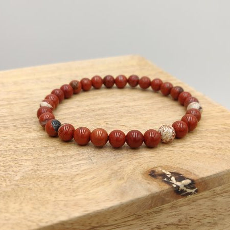Jaspe rouge - Bracelet de perles rondes