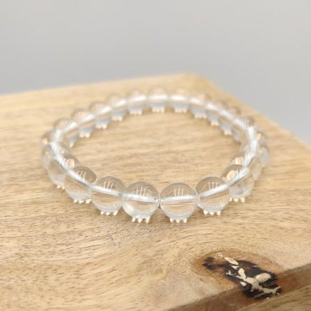 Cristal de roche - Bracelet de perles rondes