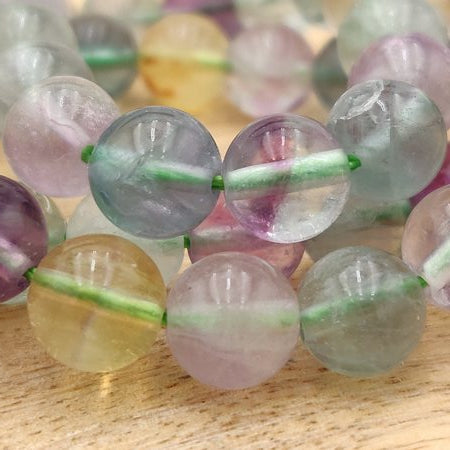 Fluorine multicolore - Fil de perles rondes