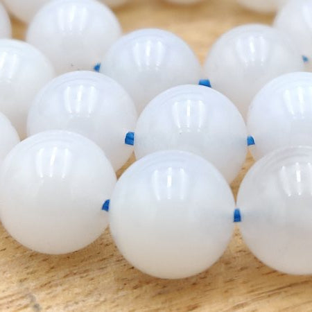 Calcédoine bleue - Fil de perles rondes