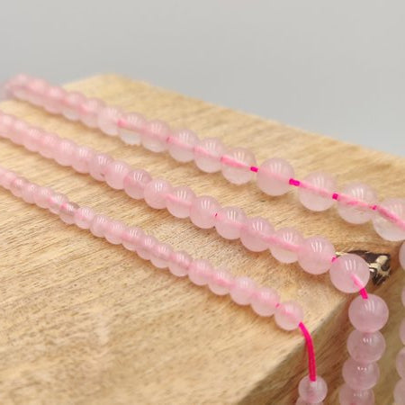 Quartz rose - Fil de perles rondes