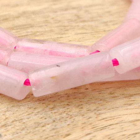 Quartz rose - Fil de perles tubes