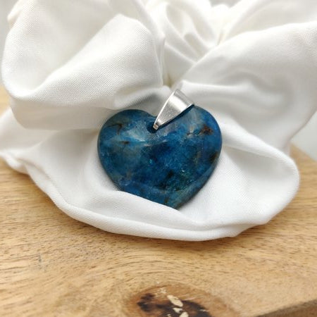 Apatite bleue - Pendentif cœur