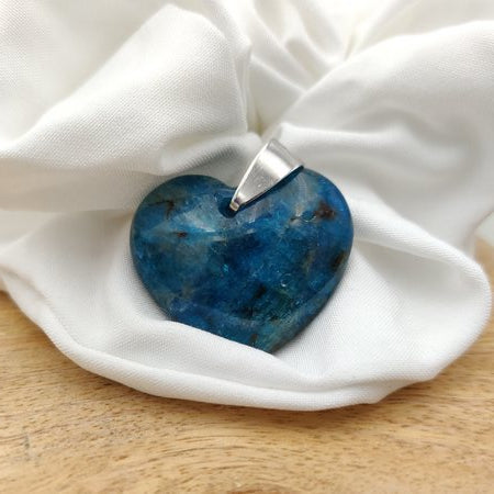 Apatite bleue - Pendentif cœur